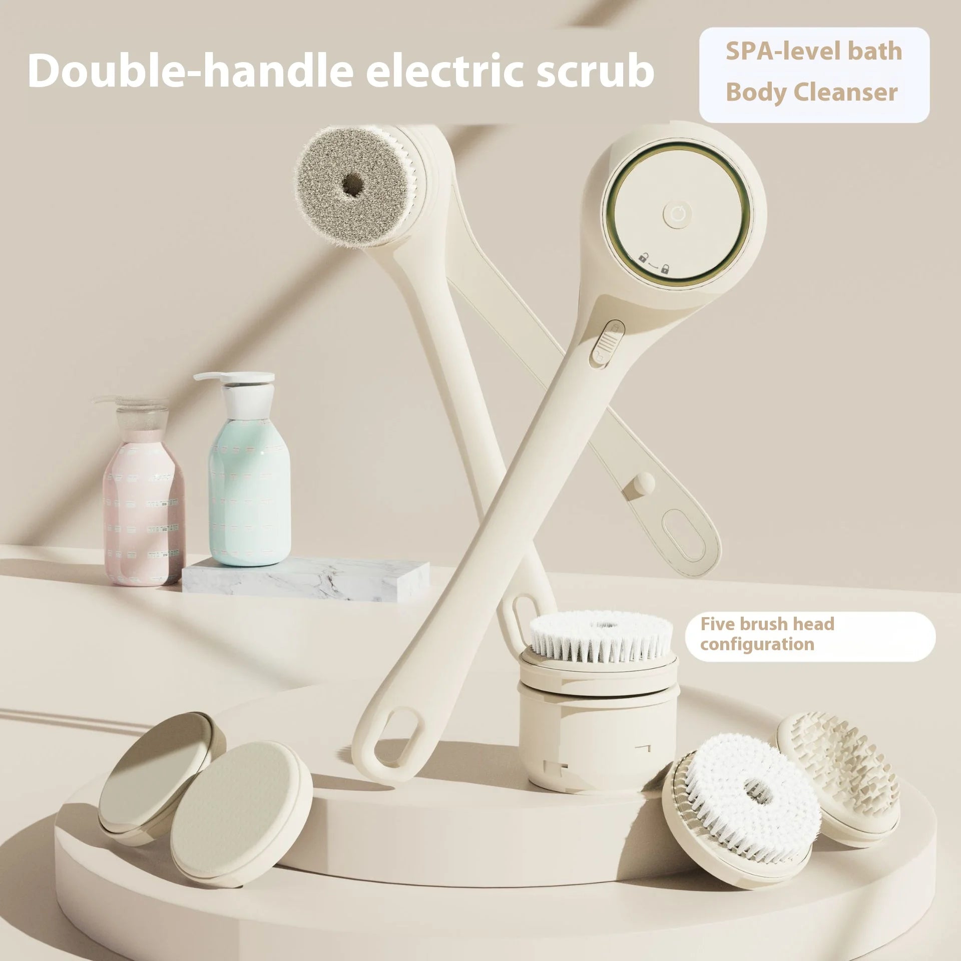 Elektrische badborstelmachine Wow Factory automatische exfoliërende rugschrubber ABS plastic behuizing